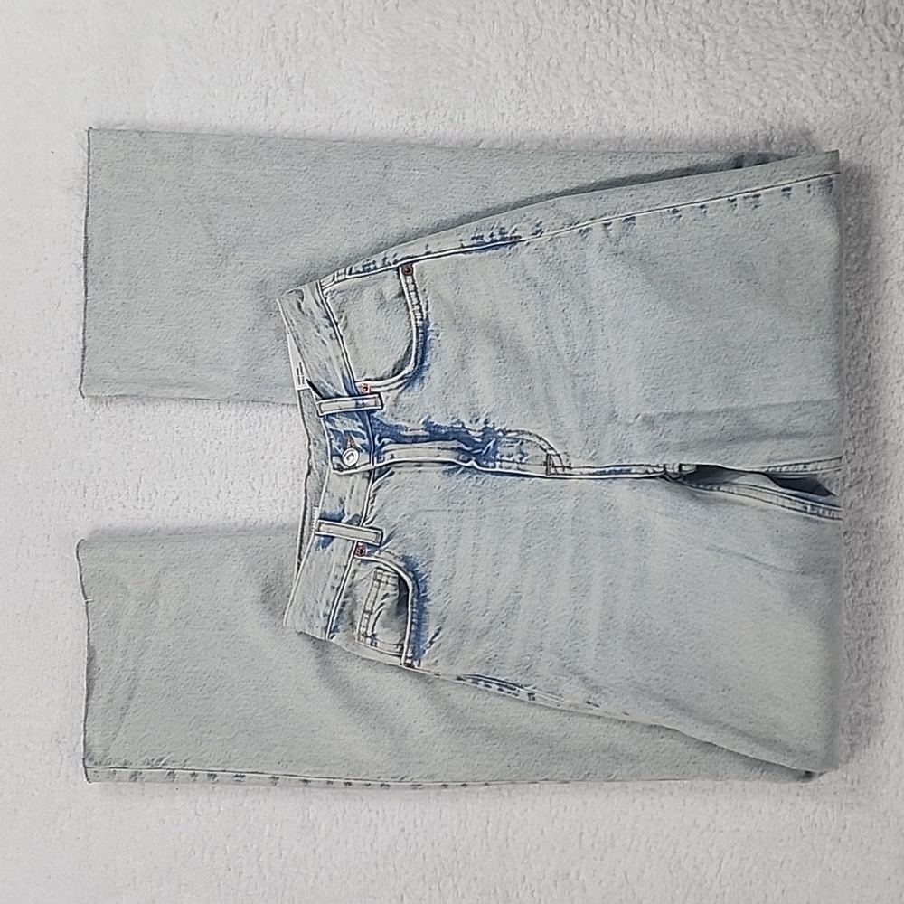 Zara High Rise Full Length Distressed Hem Jeans Brand New With Tags